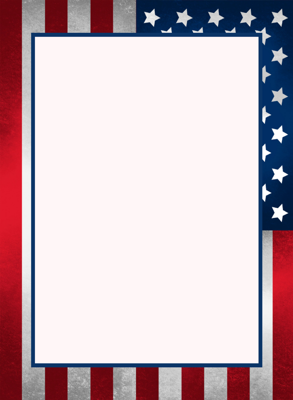 American Flag Page Border Template