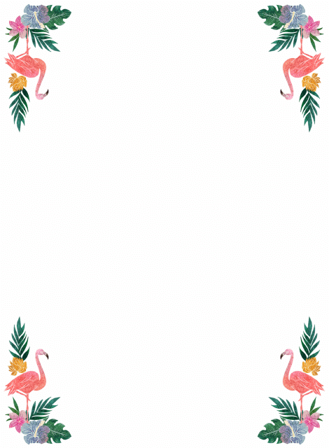 Page Border Template - Flamingo