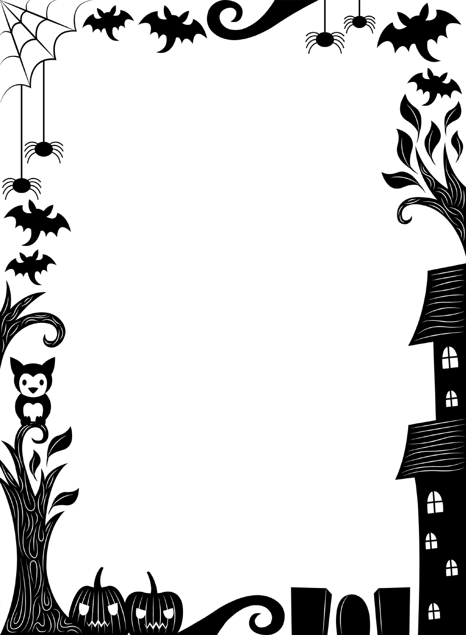 Halloween-themed Page Border Template