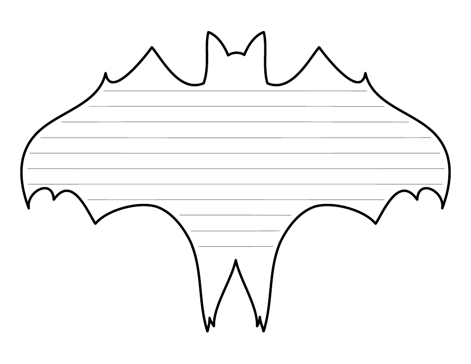 Halloween Writing Paper Template featuring a cute flying bat illustration