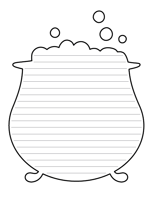 Halloween Writing Paper Template - Bubbling Cauldron