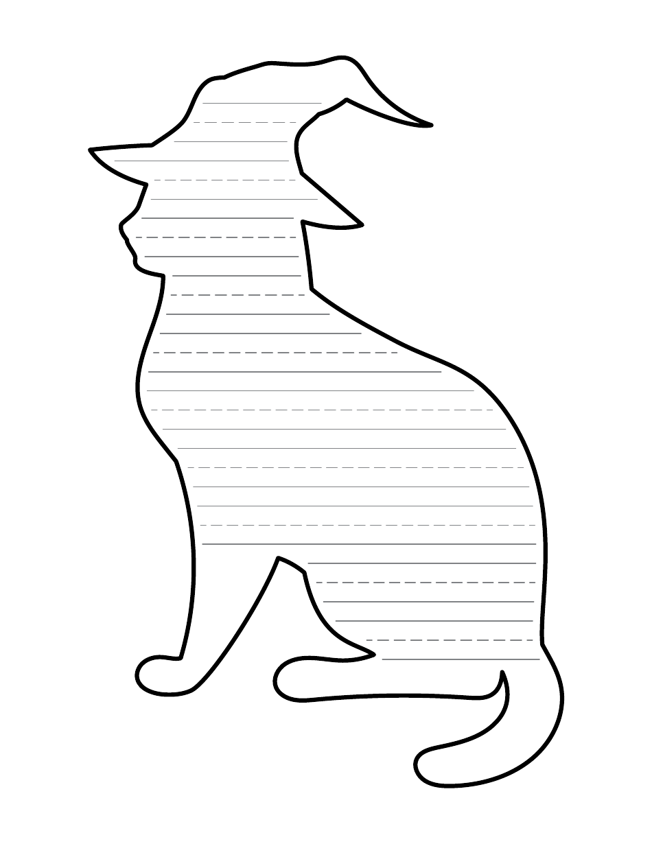 Halloween Writing Paper Template - Cat, Page 3