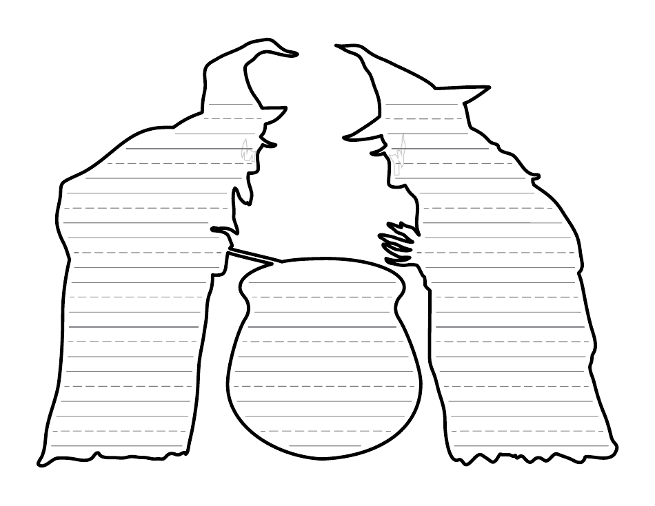 Halloween Writing Paper Template - Two Witches, Page 3