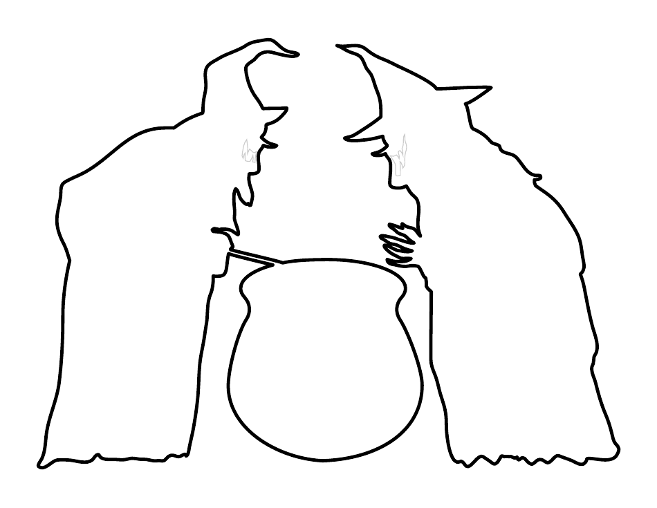 Halloween Writing Paper Template - Two Witches, Page 4