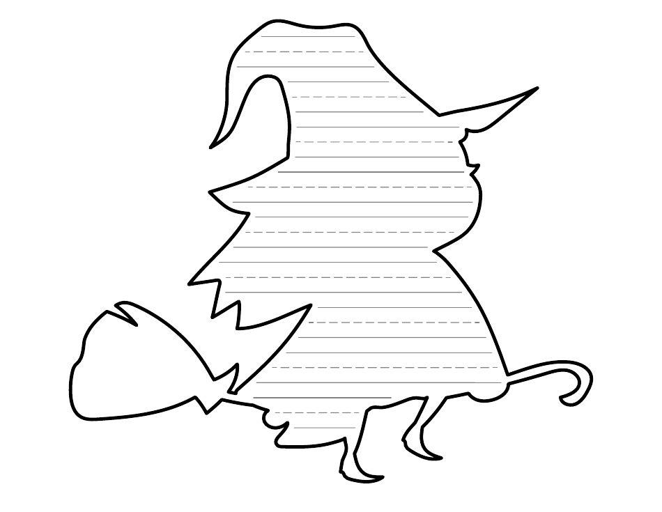 Halloween Writing Paper Template - Witch, Page 3