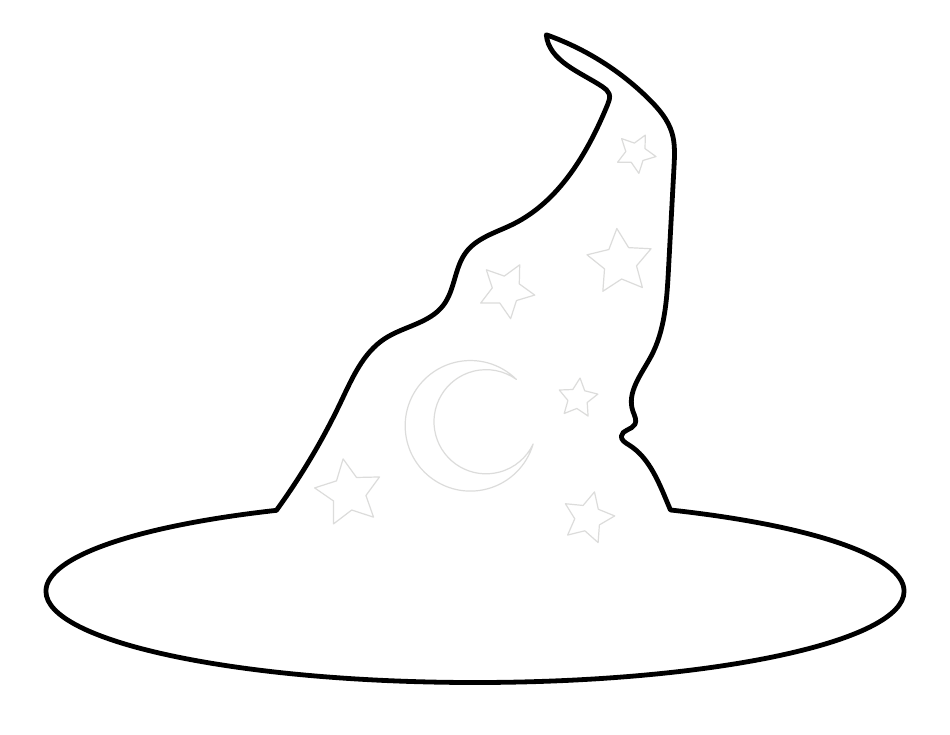 Halloween Writing Paper Template - Witch Hat With Stars, Page 4