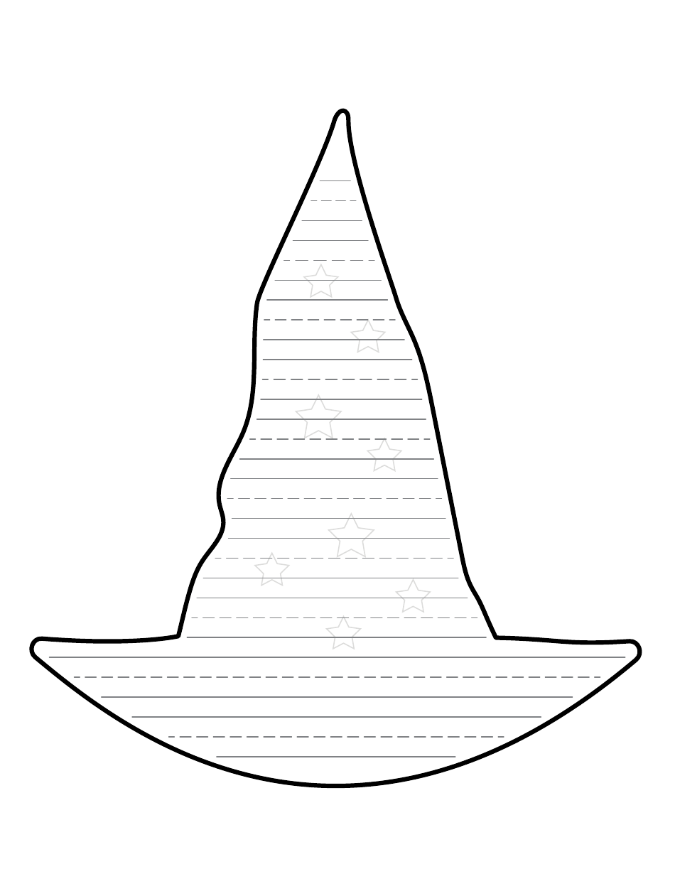 Halloween Writing Paper Template - Big Hat, Page 3