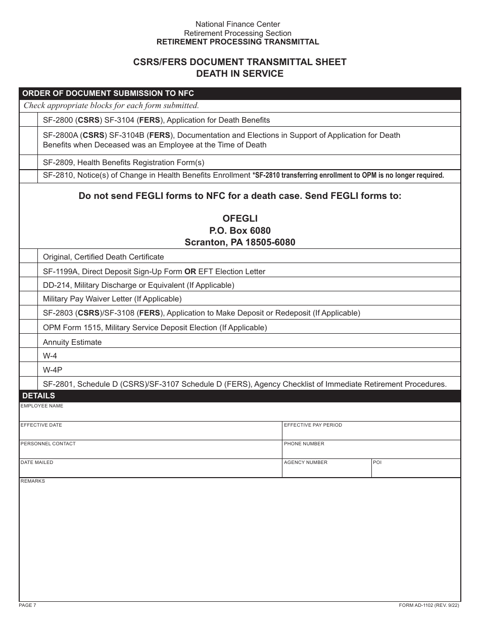 Form Ad 1102 Fill Out Sign Online And Download Fillable Pdf Templateroller 8865