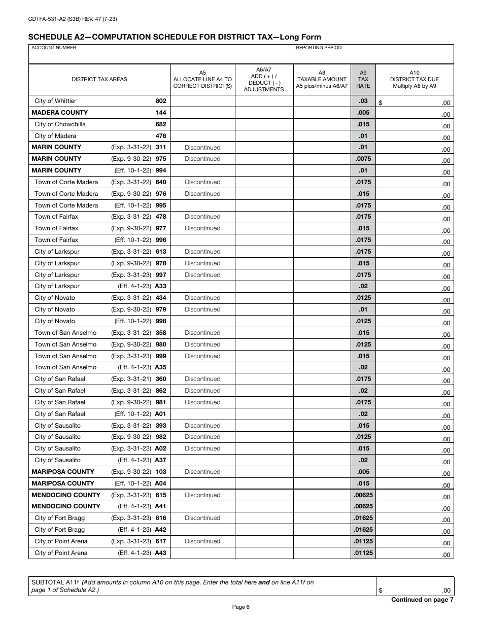 Form CDTFA-401-A State, Local, and District Sales and Use Tax Return - California, Page 9