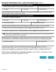 Form 0178E Security Guard and/or Private Investigator Licence: Guarantor Information Form - Ontario, Canada, Page 3