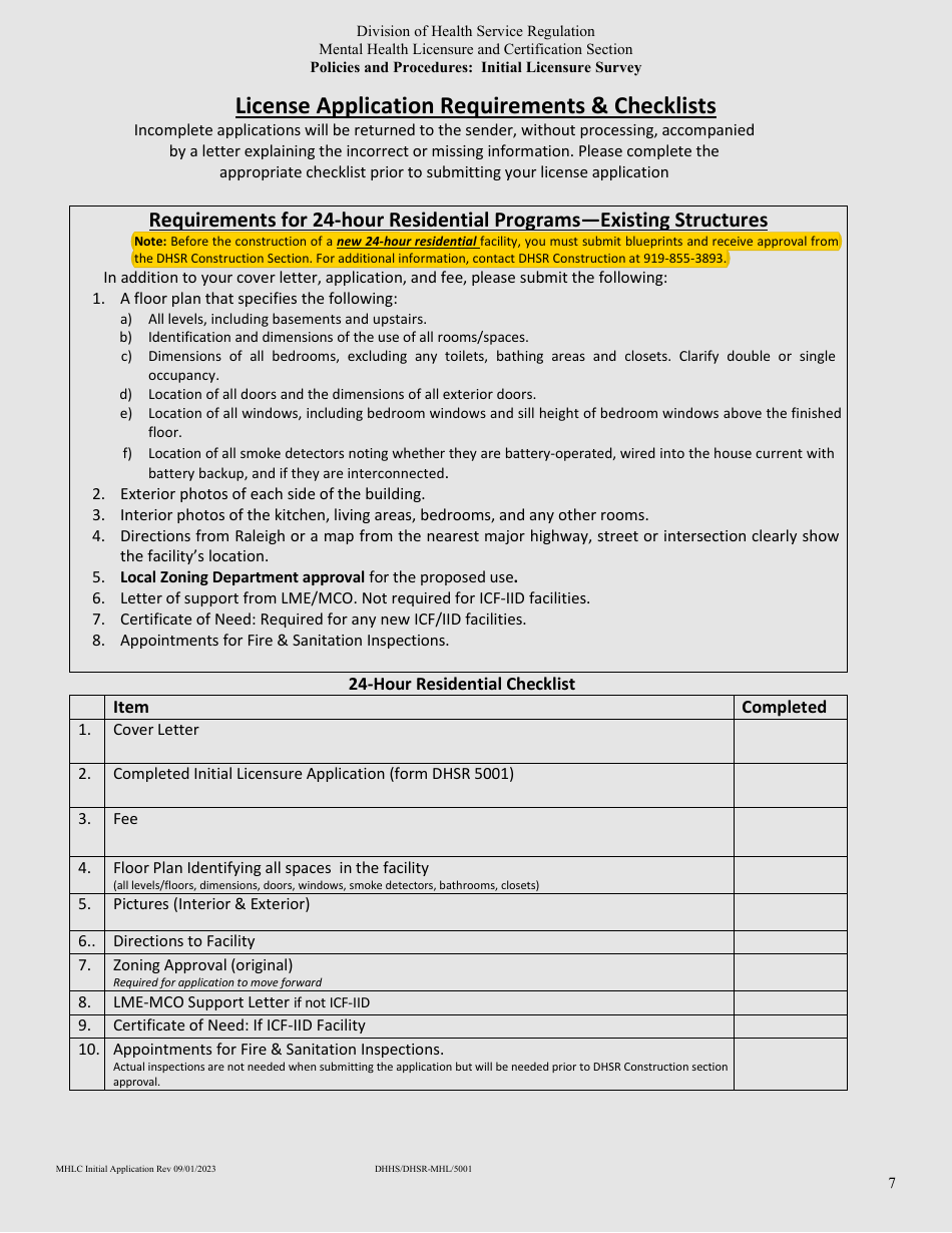 Form DHHS/DHSR/MHL5001 - Fill Out, Sign Online And Download Fillable ...