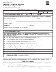 Form 561 Oklahoma Capital Gain Deduction for Residents Filing Form 511 - Oklahoma, Page 2