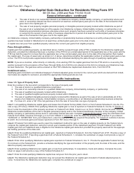 Form 561 Oklahoma Capital Gain Deduction for Residents Filing Form 511 - Oklahoma, Page 3