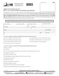 Document preview: Form F266 Application for Payment of a Tier 3, 4, 6 or 22-year Plan Vested Retirement Benefit - New York City