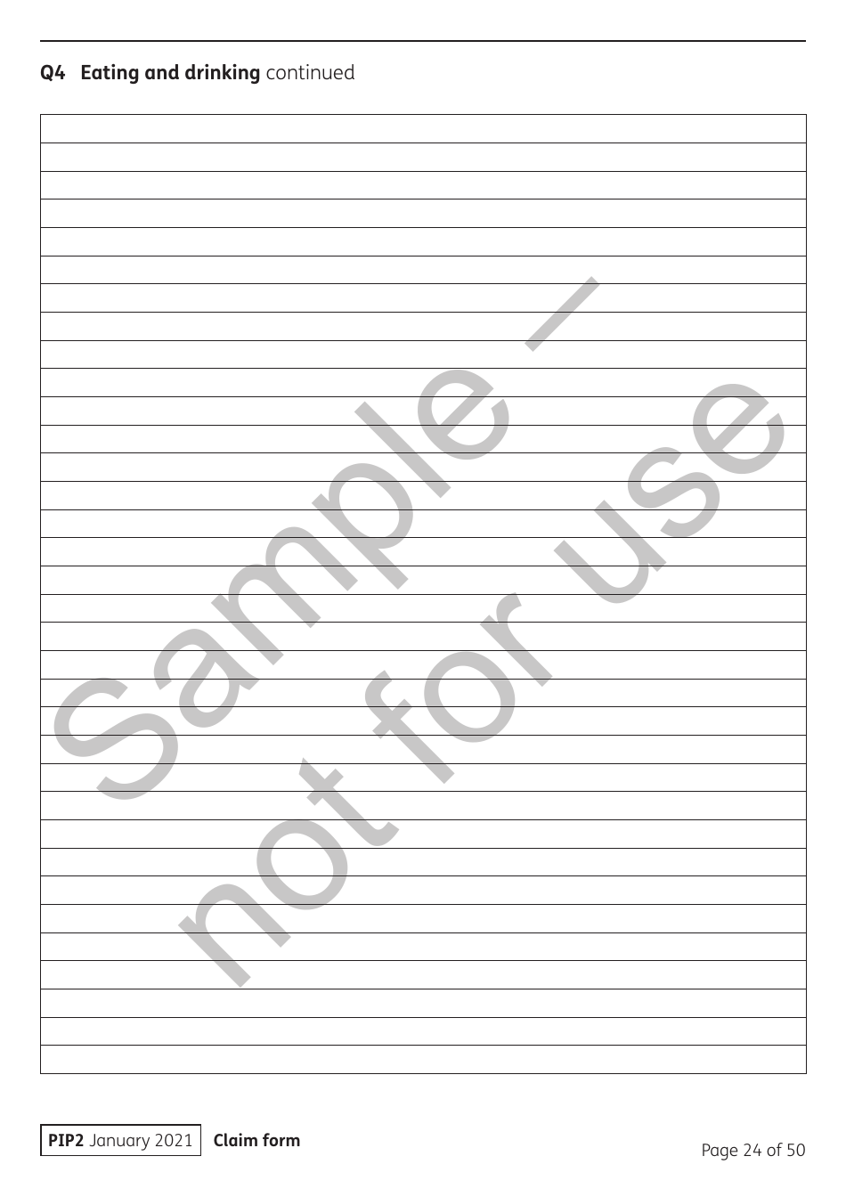 Form PIP2 Personal Independence Payment Information Booklet - Sample - United Kingdom, Page 24