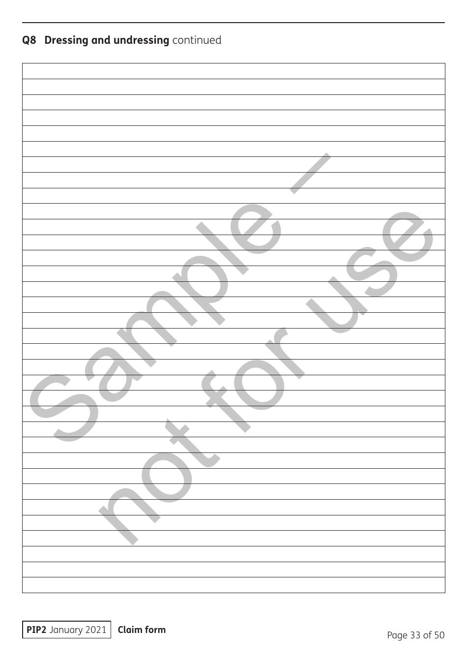 Form PIP2 Personal Independence Payment Information Booklet - Sample - United Kingdom, Page 33