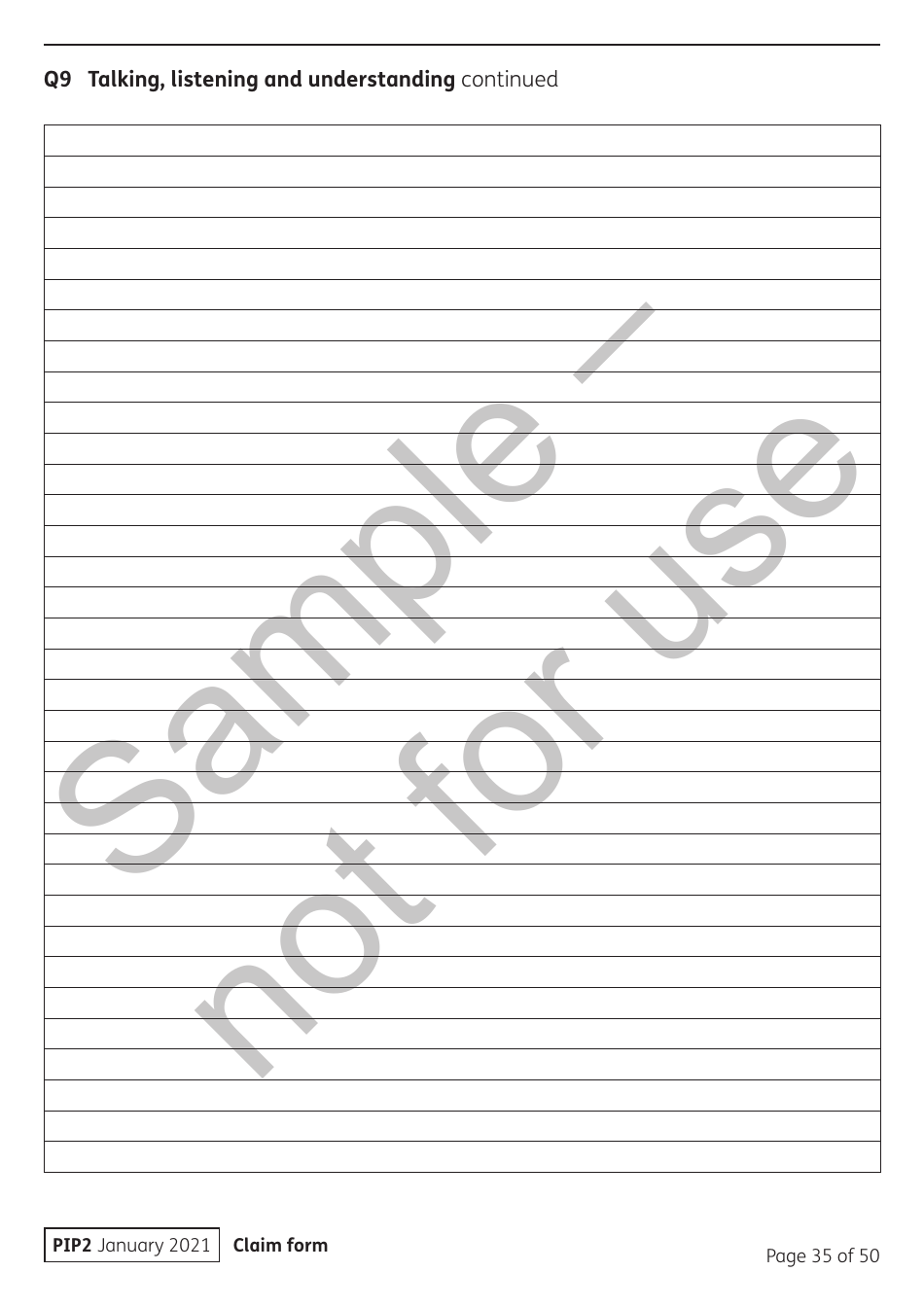 Form PIP2 Personal Independence Payment Information Booklet - Sample - United Kingdom, Page 35