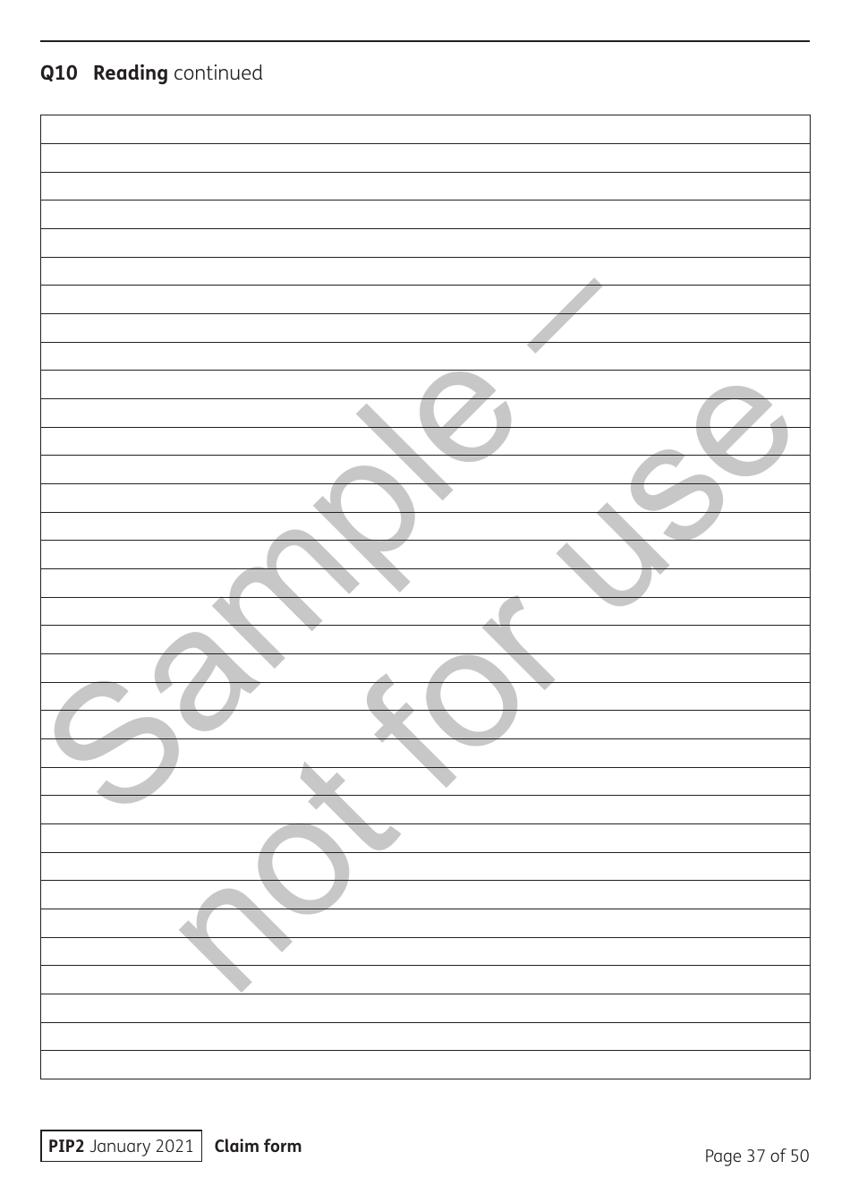 Form PIP2 Personal Independence Payment Information Booklet - Sample - United Kingdom, Page 37