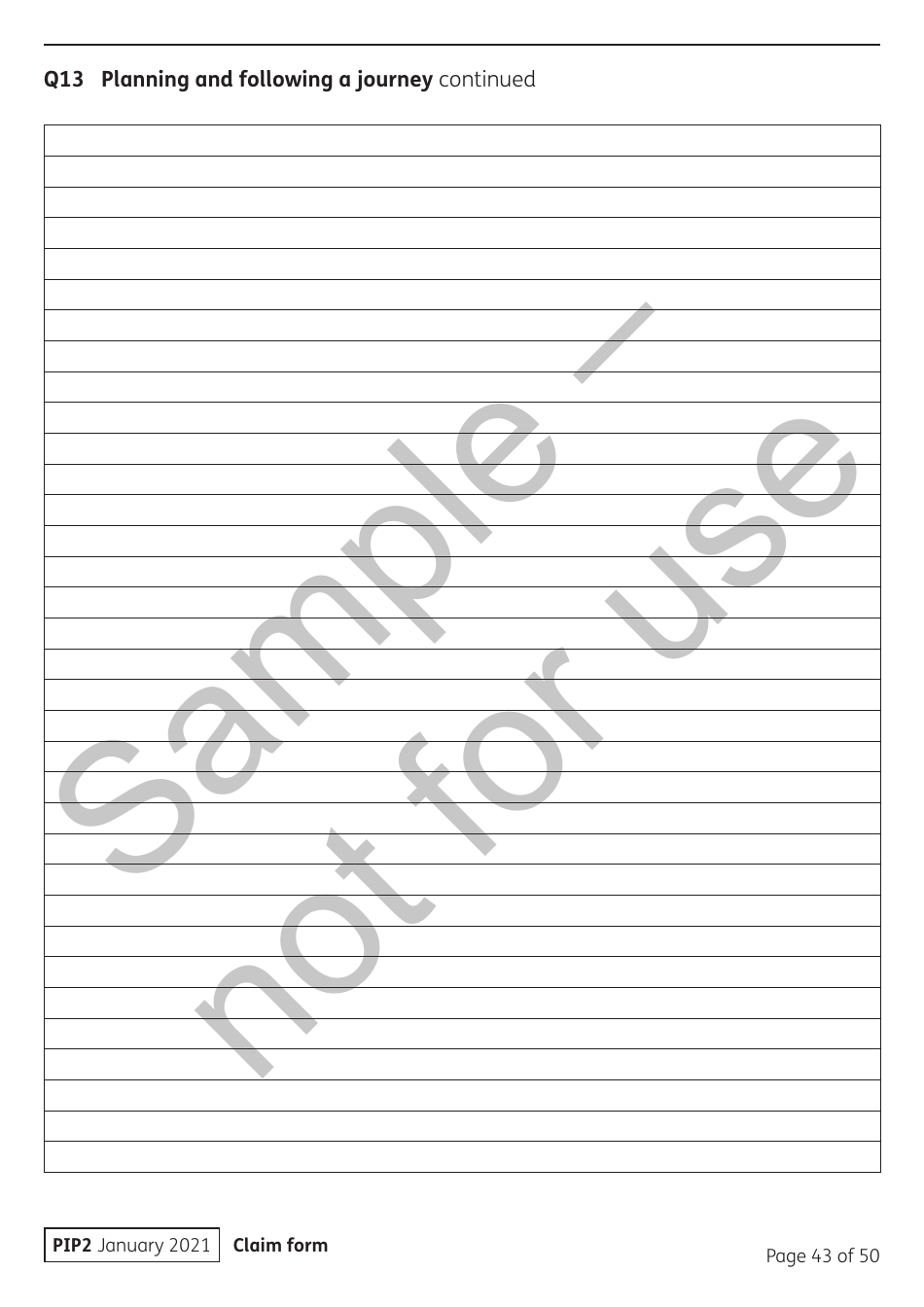 Form PIP2 Personal Independence Payment Information Booklet - Sample - United Kingdom, Page 43