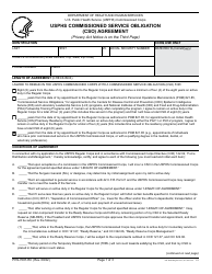 Document preview: Form PHS-7087-RC USPHS Commissioned Service Obligation (Cso) Agreement