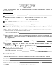 Form TR-12 Affidavit to a Fact - Kansas