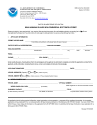 Document preview: Pacific Islands Permit Application - Main Hawaiian Islands Non-commercial Bottomfish Permit