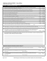 Form POST2-251 Personal History Statement - Peace Officer - California, Page 17