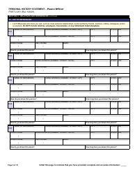 Form POST2-251 Personal History Statement - Peace Officer - California, Page 6