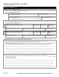 Form POST2-251 Personal History Statement - Peace Officer - California, Page 9