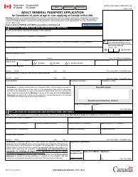 Form PPTC153 Adult General Passport Application for Canadians 16 Years of Age or Over Applying in Canada or the Usa - Canada