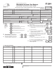 Document preview: Form IT-201 Resident Income Tax Return - New York, 2022