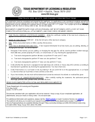 TDLR Form TOW005 Tow Truck Add, Delete, and Change Form - Texas