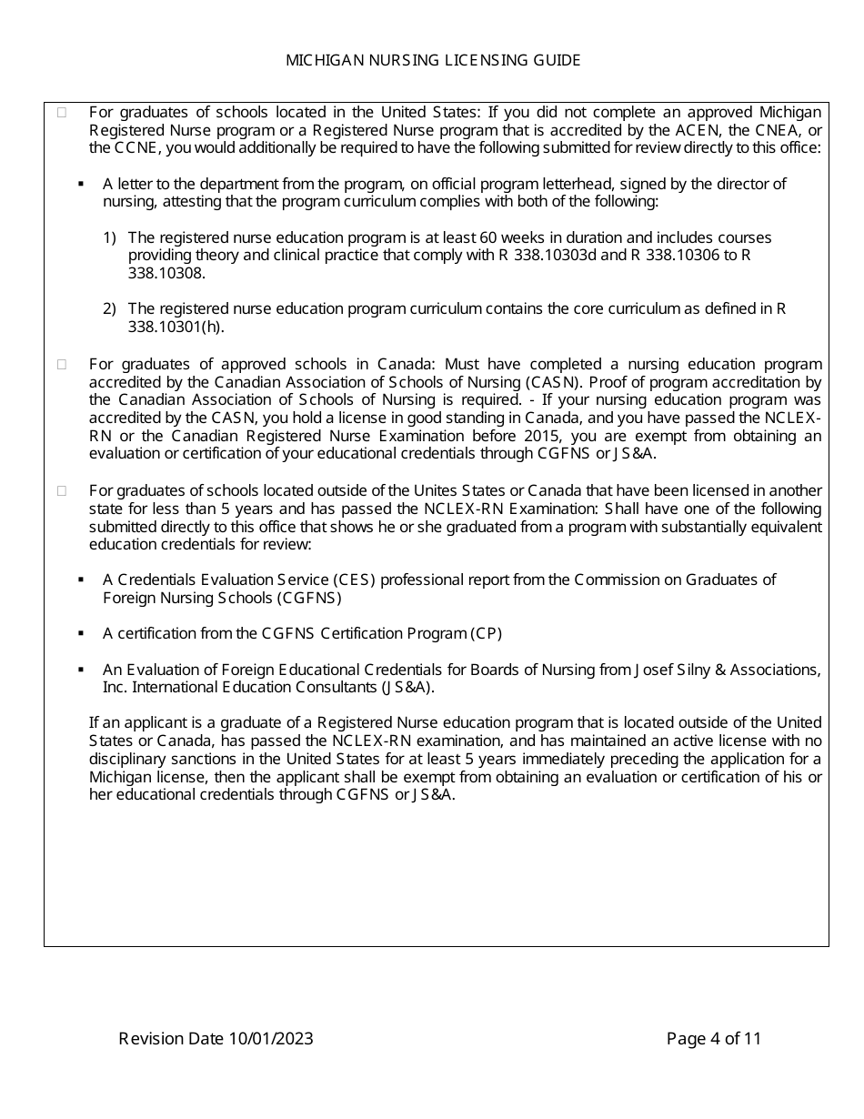 Michigan Nursing Licensing Guide - Michigan, Page 4