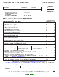 Document preview: Form CDTFA-401-EZ Short Form - Sales and Use Tax Return - California