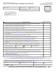 Document preview: Form CDTFA-401-E State, Local, and District Consumer Use Tax Return - California