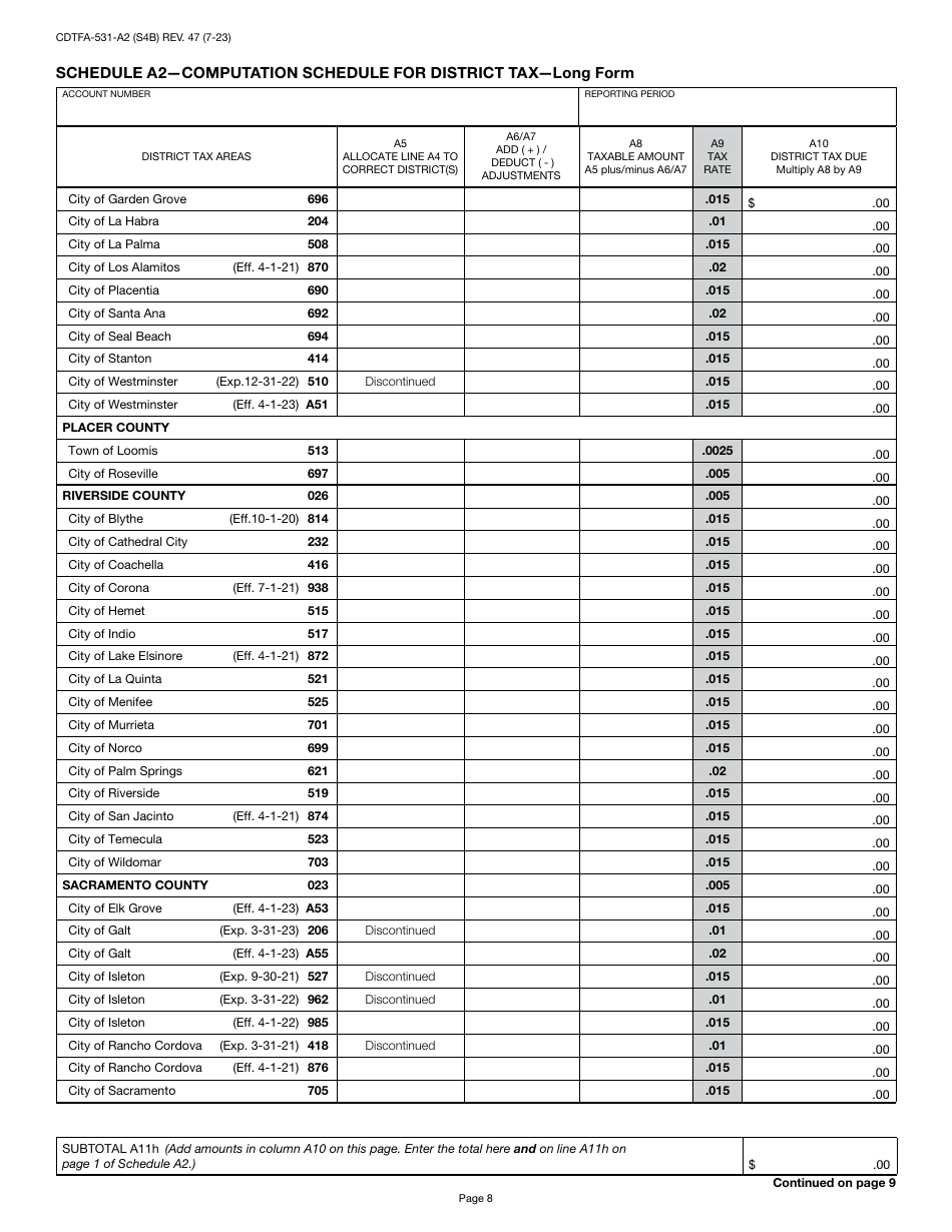 Form CDTFA-401-E State, Local, and District Consumer Use Tax Return - California, Page 12