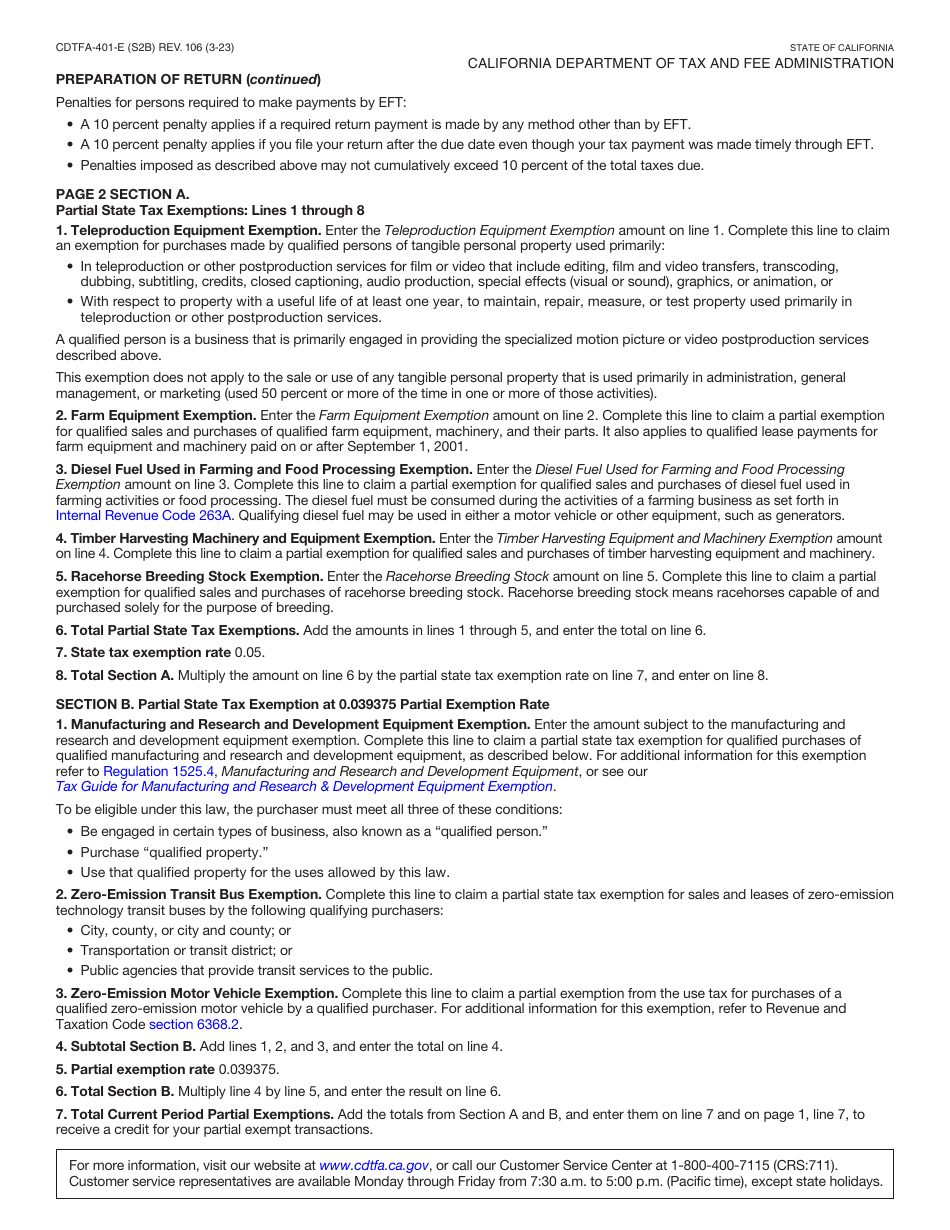Form CDTFA-401-E State, Local, and District Consumer Use Tax Return - California, Page 4
