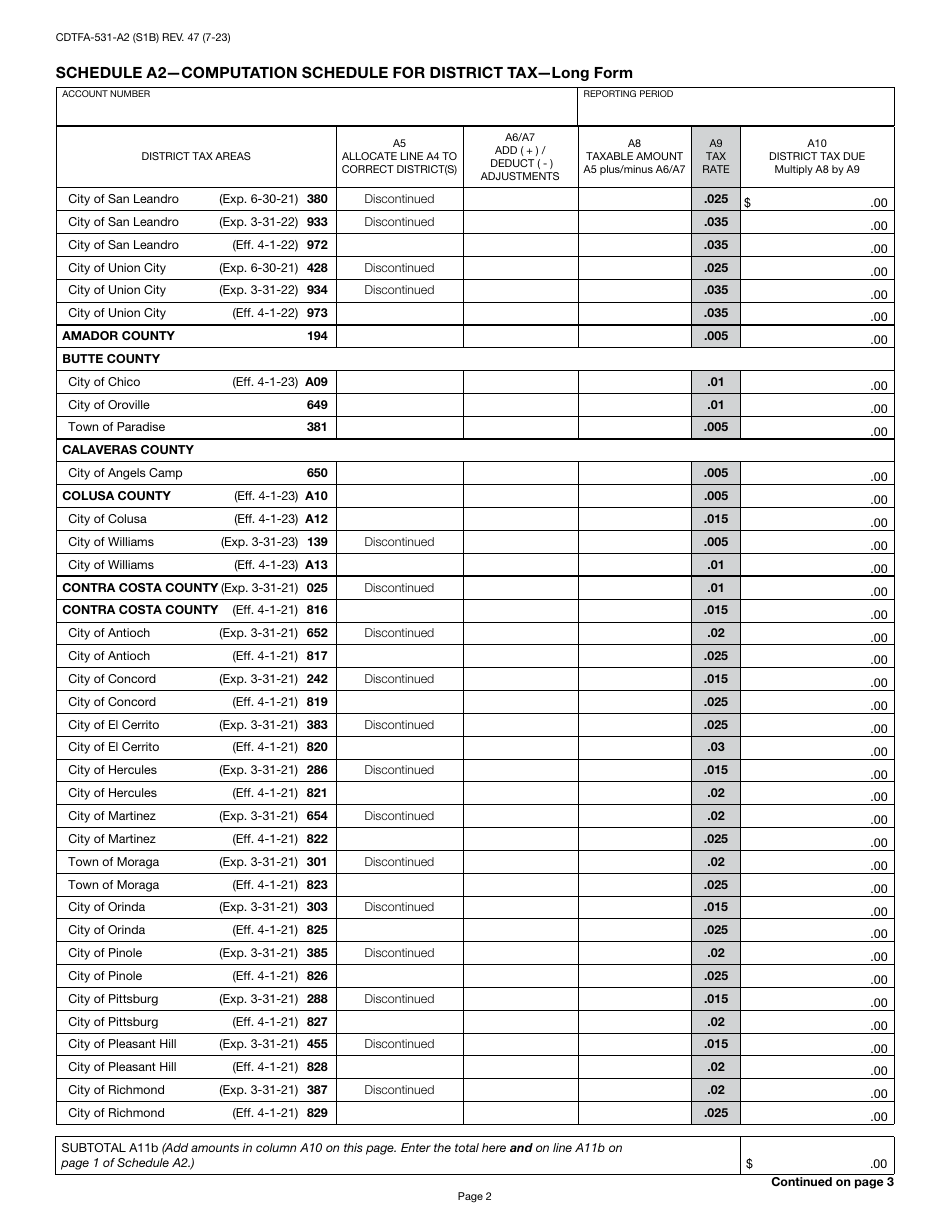 Form CDTFA-401-E State, Local, and District Consumer Use Tax Return - California, Page 6