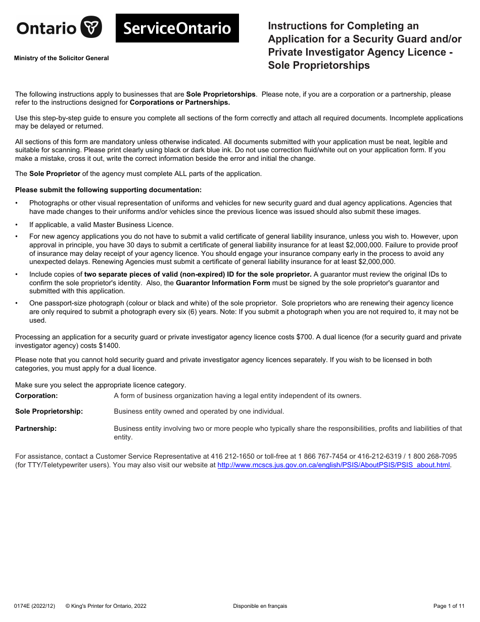 Download Instructions for Form 0176E Application for a Security Guard