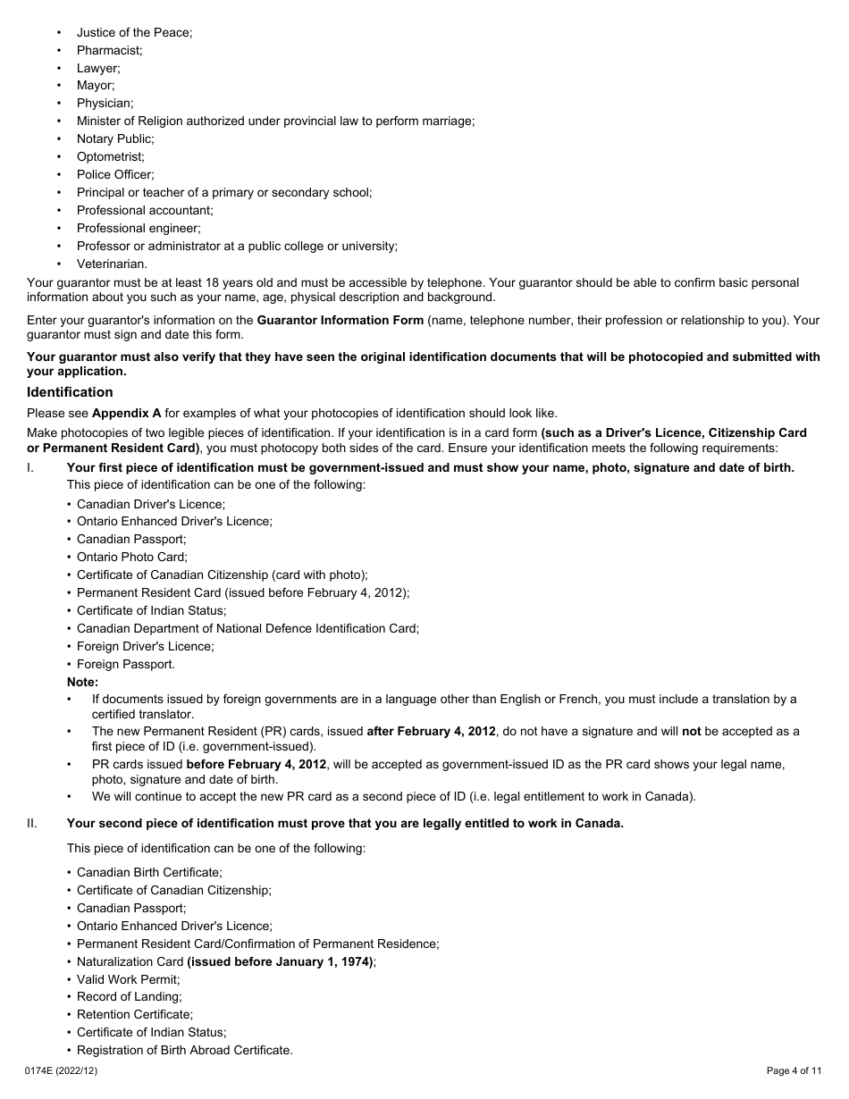 Instructions for Form 0176E Application for a Security Guard and / or Private Investigator Agency Licence - Sole Proprietorships - Ontario, Canada, Page 4