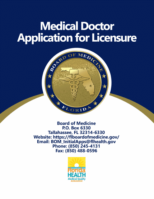 Form DH-MQA1000 Medical Doctor Application for Licensure - Florida