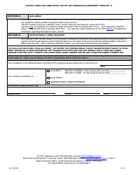 Form EFT-1 Authorization Agreement for Electronic Funds Transfer - California, Page 3