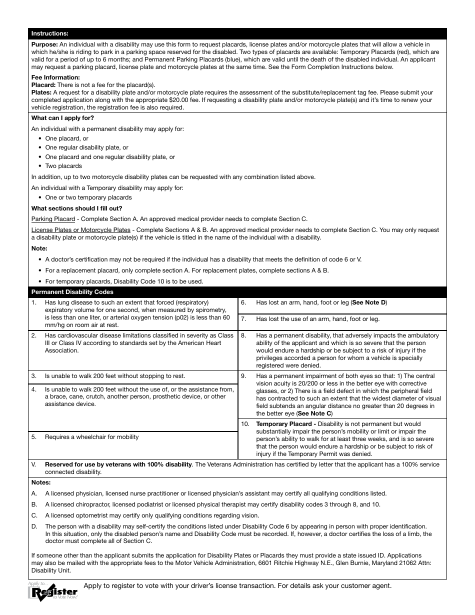 Form VR-210 - Fill Out, Sign Online and Download Fillable PDF, Maryland ...