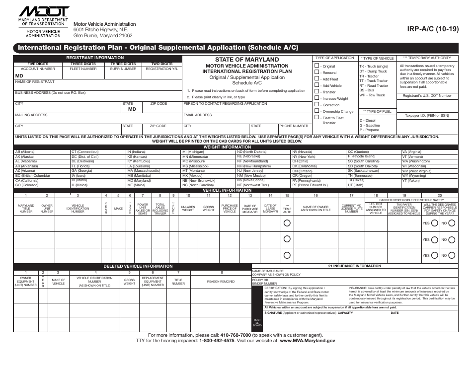 Form Irp Ac Fill Out Sign Online And Download Fillable Pdf