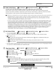 Form JV-250 Notice of Court Hearing and Temporary Restraining Order - Juvenile - California, Page 4