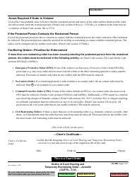 Form JV-250 Notice of Court Hearing and Temporary Restraining Order - Juvenile - California, Page 7