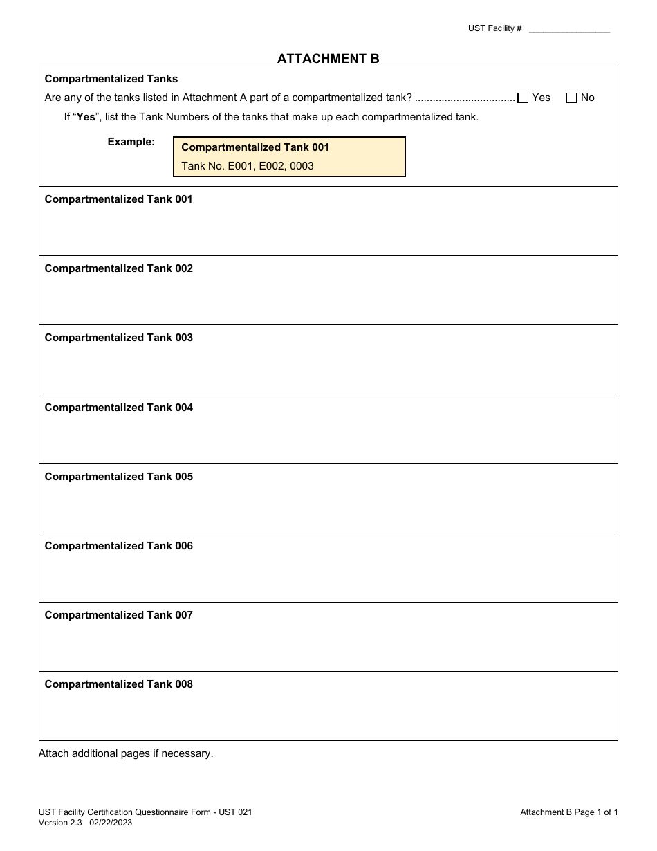 Form UST021 Underground Storage Tank Facility Certification Questionnaire - New Jersey, Page 11