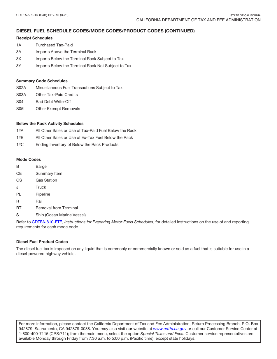 Form CDTFA-501-DD Supplier of Diesel Fuel Tax Return - California, Page 8