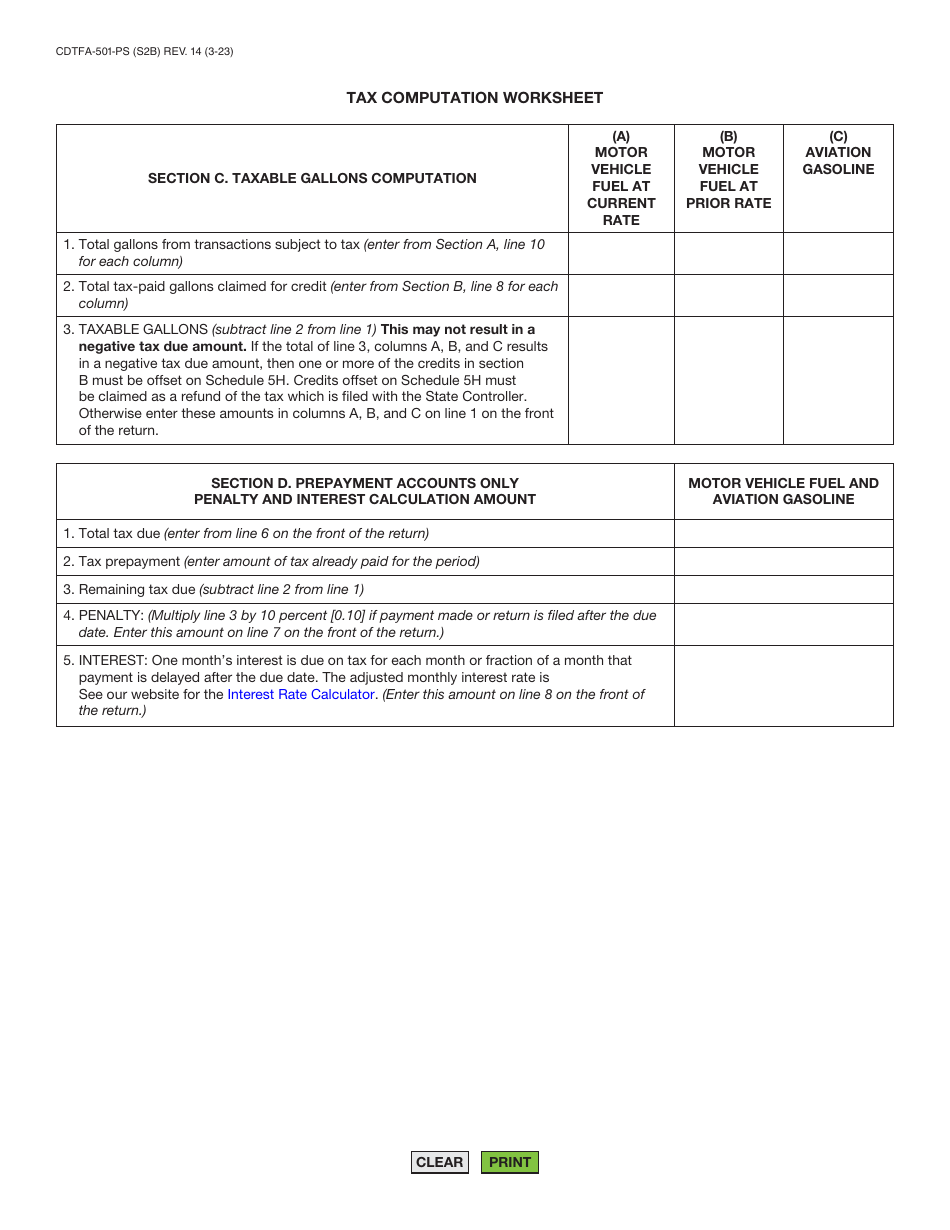 Form CDTFA-501-PS Supplier of Motor Vehicle Fuel Tax Return - California, Page 4