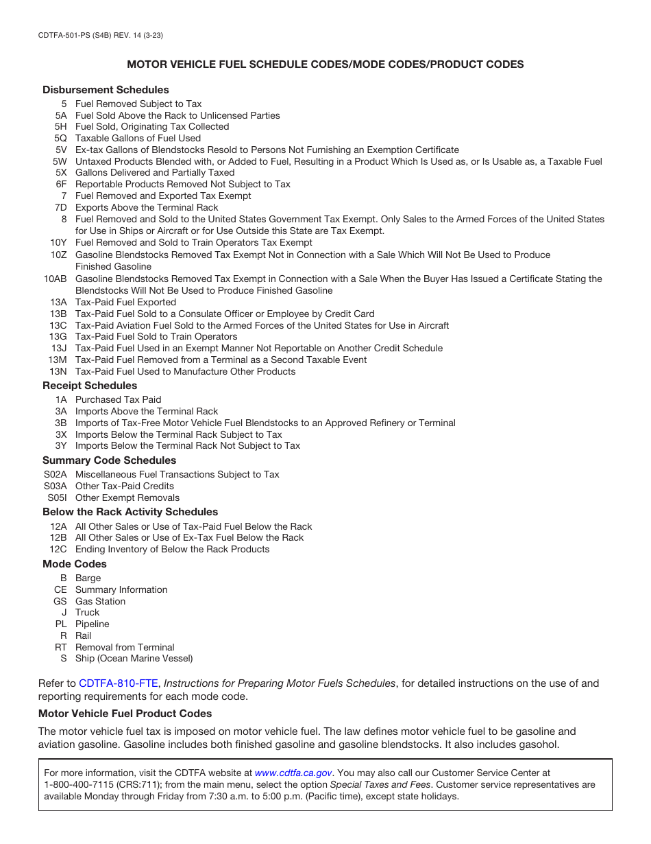 Form CDTFA-501-PS Supplier of Motor Vehicle Fuel Tax Return - California, Page 8